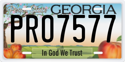 GA license plate PRO7577