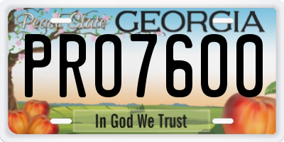 GA license plate PRO7600
