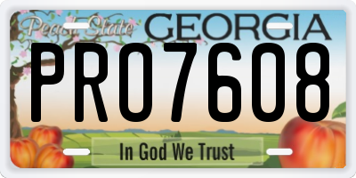 GA license plate PRO7608