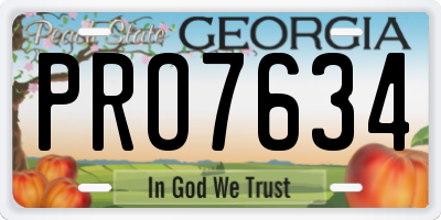 GA license plate PRO7634