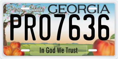 GA license plate PRO7636