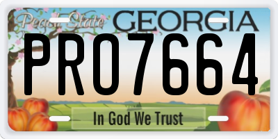GA license plate PRO7664