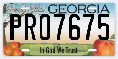 GA license plate PRO7675