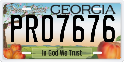 GA license plate PRO7676
