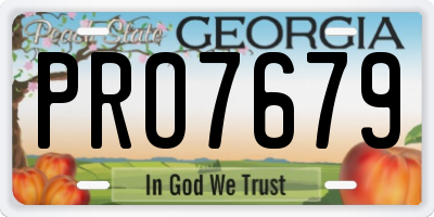 GA license plate PRO7679