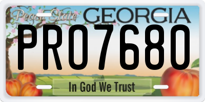 GA license plate PRO7680