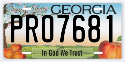 GA license plate PRO7681