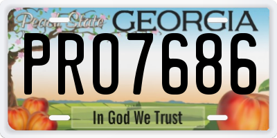 GA license plate PRO7686