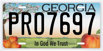 GA license plate PRO7697