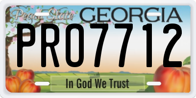 GA license plate PRO7712