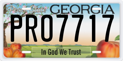 GA license plate PRO7717
