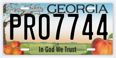GA license plate PRO7744