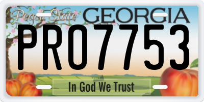 GA license plate PRO7753