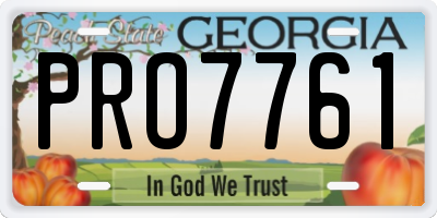 GA license plate PRO7761