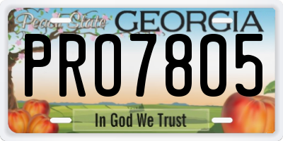 GA license plate PRO7805