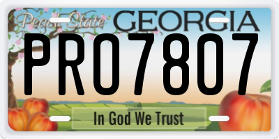 GA license plate PRO7807