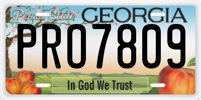 GA license plate PRO7809