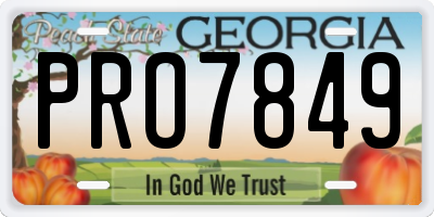 GA license plate PRO7849
