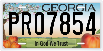 GA license plate PRO7854