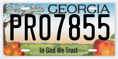 GA license plate PRO7855