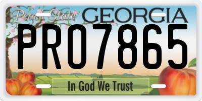 GA license plate PRO7865