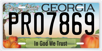 GA license plate PRO7869