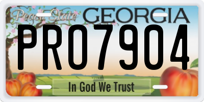 GA license plate PRO7904