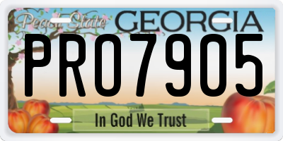 GA license plate PRO7905