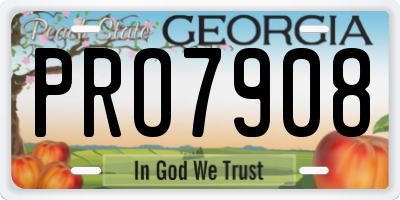 GA license plate PRO7908