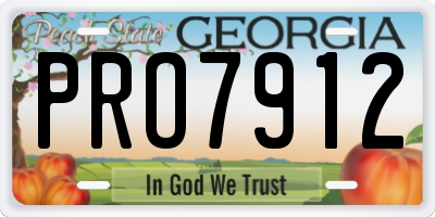 GA license plate PRO7912