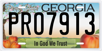 GA license plate PRO7913