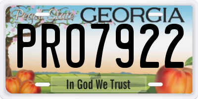 GA license plate PRO7922