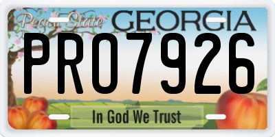GA license plate PRO7926
