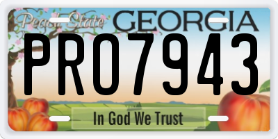 GA license plate PRO7943