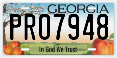 GA license plate PRO7948