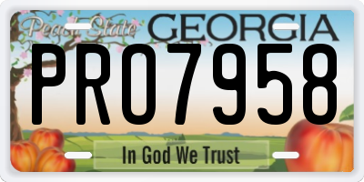GA license plate PRO7958