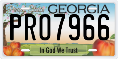 GA license plate PRO7966