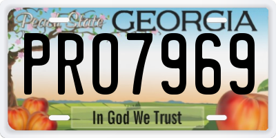 GA license plate PRO7969