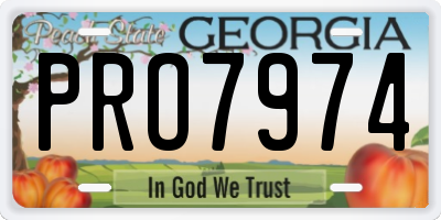 GA license plate PRO7974