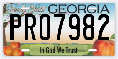 GA license plate PRO7982