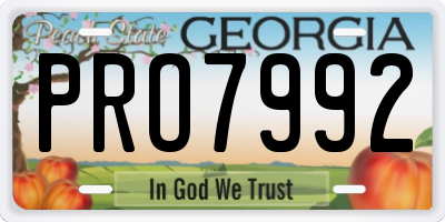GA license plate PRO7992