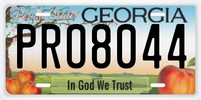 GA license plate PRO8044