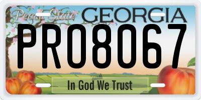 GA license plate PRO8067
