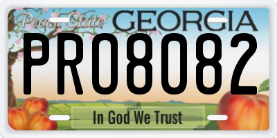 GA license plate PRO8082