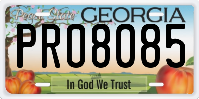 GA license plate PRO8085