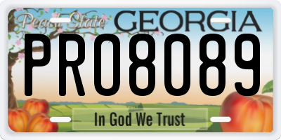GA license plate PRO8089
