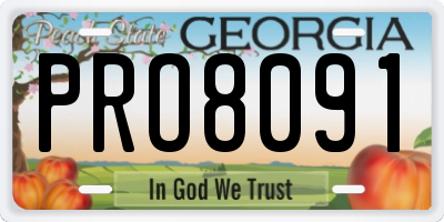 GA license plate PRO8091