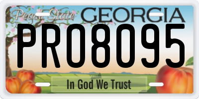 GA license plate PRO8095