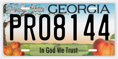 GA license plate PRO8144