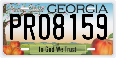 GA license plate PRO8159